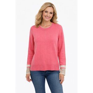 KINROSS CASHMERE SWEATER long sleeve lightweight crewneck super soft pink SMALL